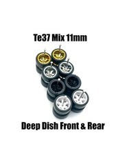5 Sets Mix Of DEEP DISH TE37 11mm Real Rider Wheels w/ Rubber Tire Set For 1/64