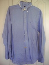 16 Blue Ralph Lauren Mens Classic Fit Long Slv Button Down Casual Dress Shirt
