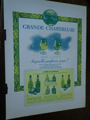 LARGE CHARTREUSE yellow or green 44 advertising paper ILLUSTRATION 1938