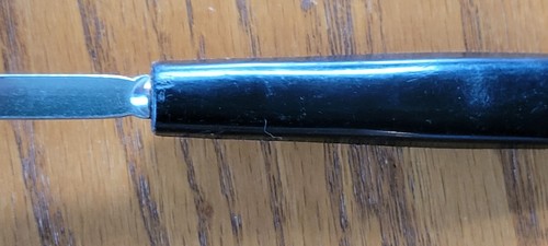 Vintage Ekco USA key stainless slotted serving spoon Black Nylon handle Chromium - Picture 8 of 9