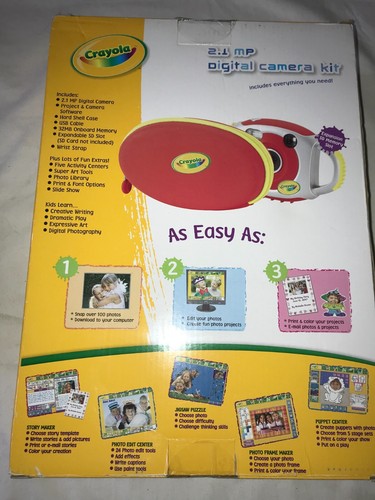 NOS Rare CRAYOLA 2.1 Megapixel DIGITAL CAMERA KIT Childrens First RED + Software - Picture 12 of 14