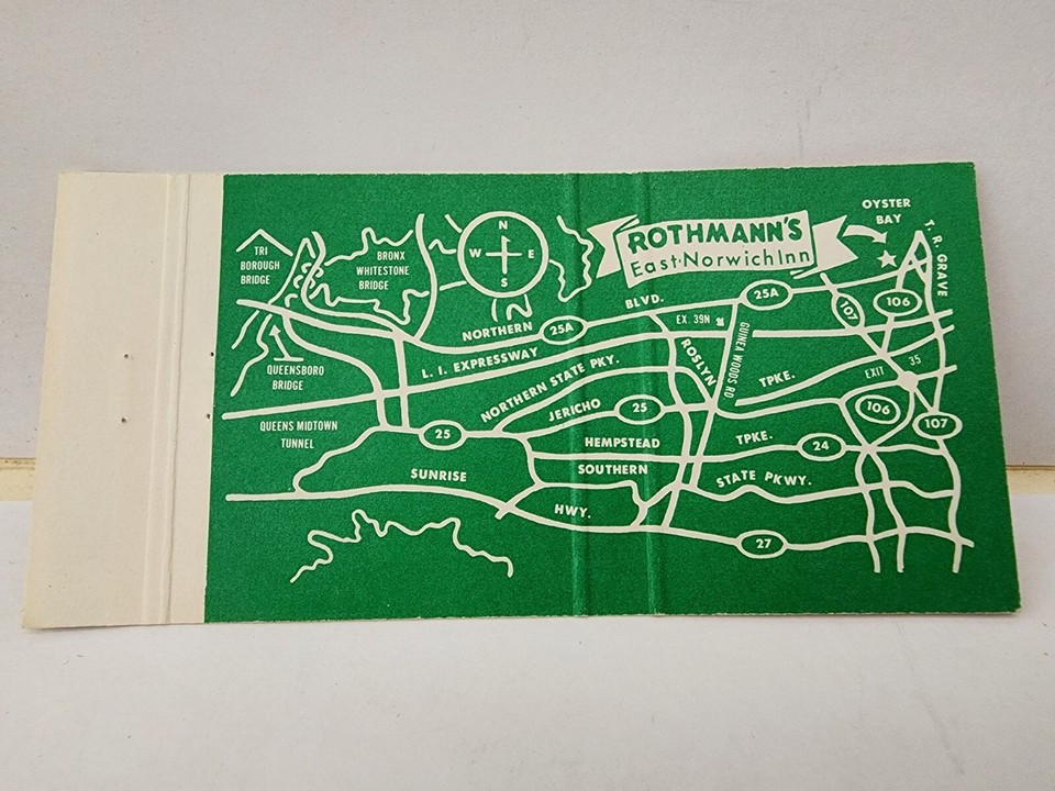 Vintage Matchbook Cover ROTHMANN'S EAST NORWICH INN Long Island New York NY eBay