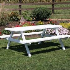 Picnic Table with Attached Benches - Made in USA