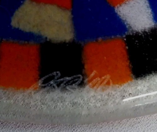 Peggy Karr Halloween Trick Or Treat Plate Fused Glass 7.5" Inches Diameter - Picture 4 of 6