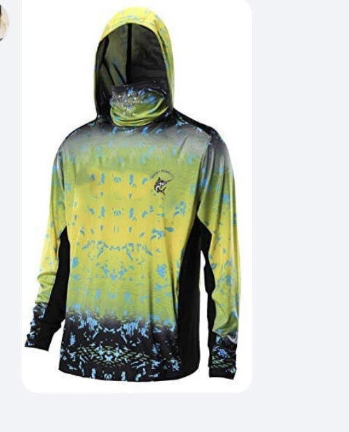 Long sleeve UV fishing shirts With Mask And Hoodie Large Size