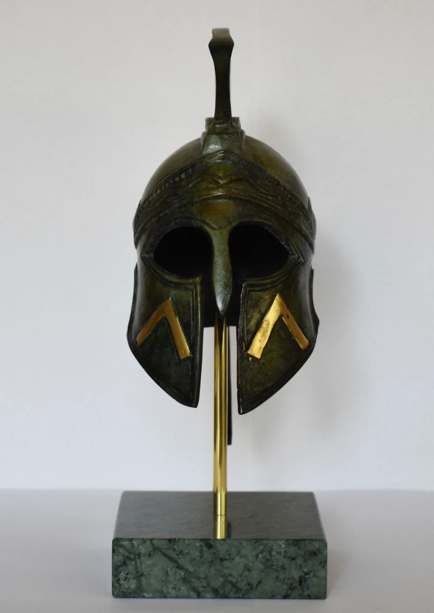 This is Sparta! MOLON LABE - Spartan Greek Helmet on Marble