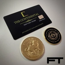 John Wick Coins & Continental Hotel Card Replica Set + FREE BLOODY PENCIL