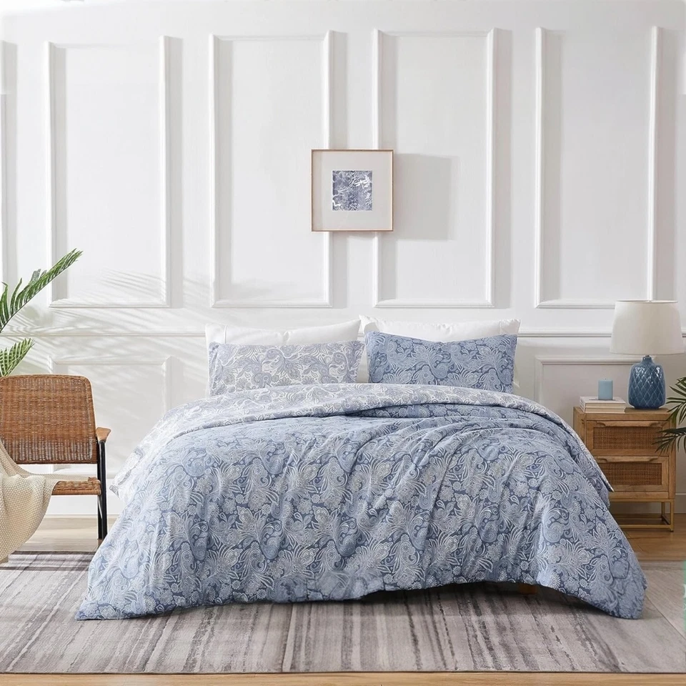 Новый West вяз синий пейсли двусторонний печать постельного белья пододеяльник и накидка чехол King Queen - Изображение 2 из 4