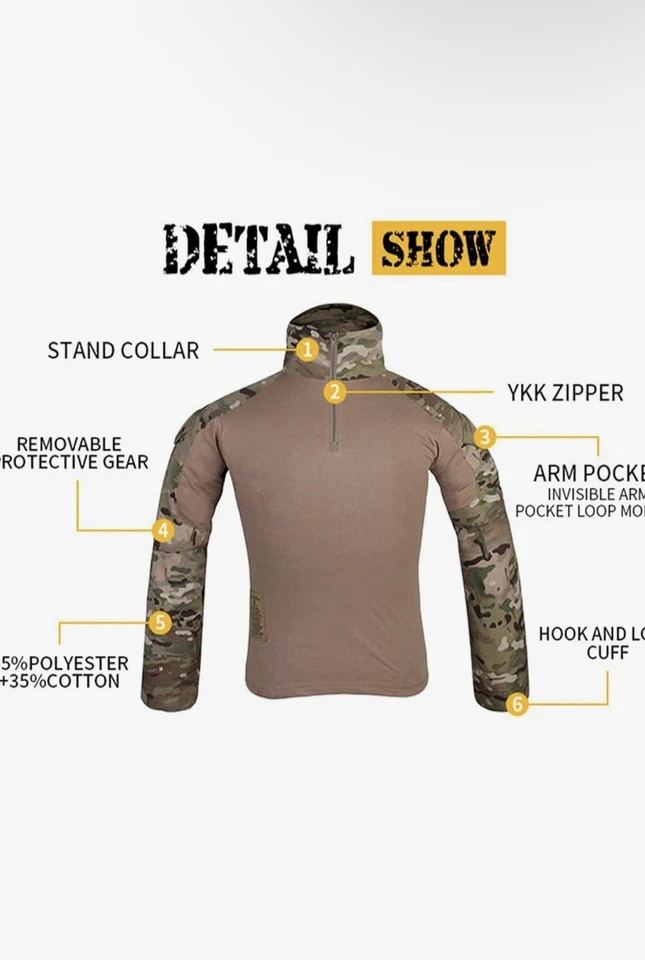 Emerson Gen2 Боевая Рубашка Брюки Костюм Военный Страйкбол Тактическая Униформа BDU - Изображение 3 из 4