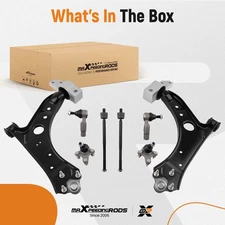 Front Lower Control Arms Ball Joints Tie Rods For Jetta Golf Eos GTI A3 Quattro