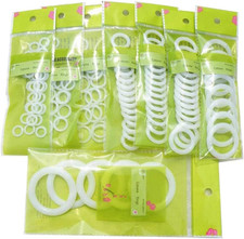 Orangetag 123Pcs 8 Size Mixed Plastic O Rings DIY Crochet Ring Circle Hook Cra