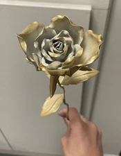 Powder coated Metal Rose Flowers, handmade, bent, welded $45/Rose w/Stem&leaves