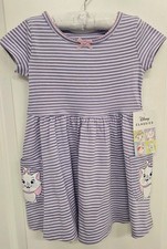 NWT Disney Classics Marie Aristocats Dress With Sz 3, Purple & White Stripes