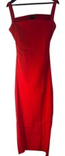Pretty Little Thing Square Neck, Backless, Red Maxi Dress; Sz. 14