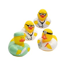 2" Doctor Rubber Ducks with Prescription Pad, Stethoscope  Scrubs - 12 Pc.