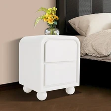 Nightstands with 2 Drawers White Wooden Bedside Table End Table 17.7x15.7x23.6in