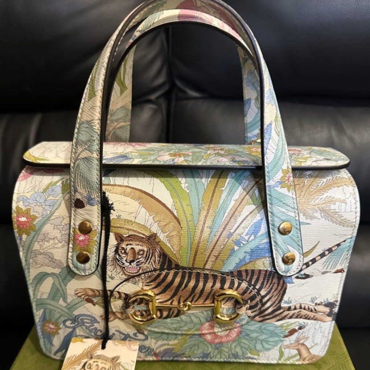 Gucci Horsebit 1955 Tiger Bag 645453 Top Handle Shoulder Bag Multicolor Leather