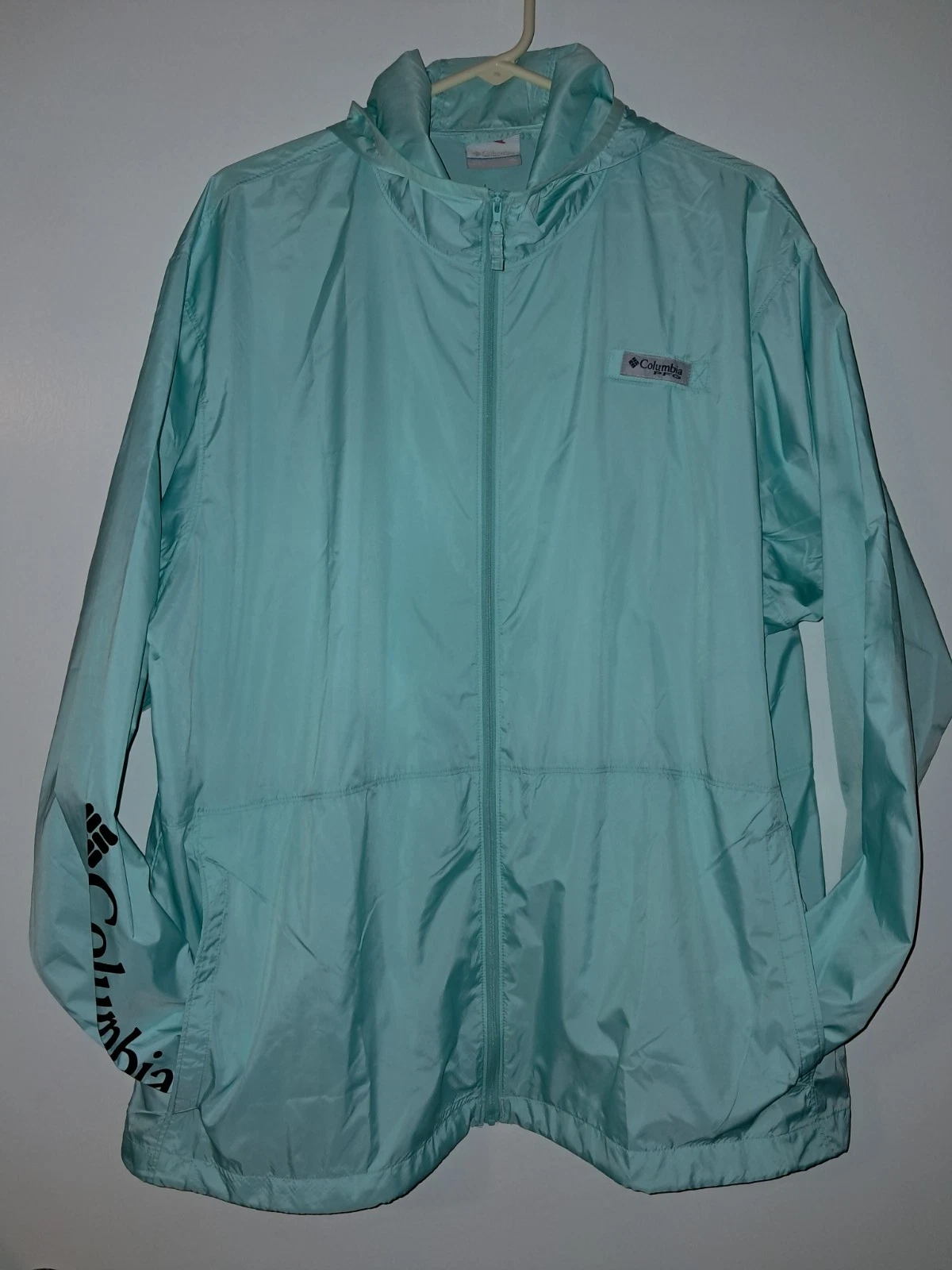 Columbia XL PFG Zip up Windbreaker Lite Green Fishing Gear Jacket