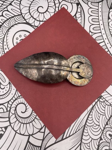 Unusual Odd Sculptural Artistic Leaf Motif Brooch Unsigned - Picture 1 of 8