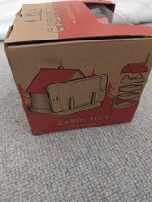 Wood Desk Organiser with 3 Storage Compartments - Log Cabin Desk Tidy - Office 