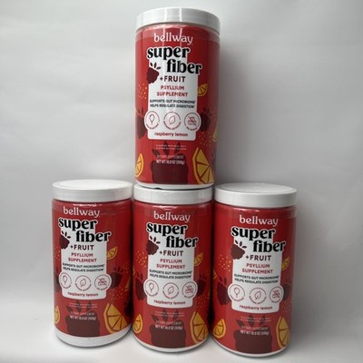 4 Pack  Bellway Super Fiber Powder + Fruit, Raspberry Lemon 8.3 oz BB 9/3/2026 +