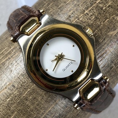 Vintage Paolo Gucci Watch Womens Quartz Gold Two Tone 23mm Japan