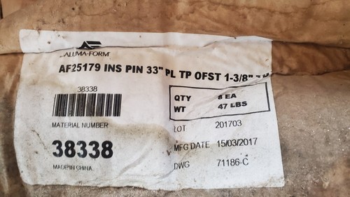 Aluma Form AF25179 INSULATOR PIN 33" PL TP OFST 1-3/8" 38338 (CX24B) - Picture 8 of 8