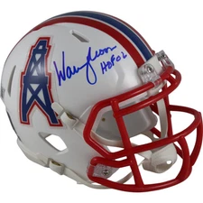 Warren Moon Autographed Houston Oilers TB Mini Helmet Beckett Witness 49697