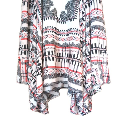 Jessica Simpson bedruckt Empire Taille ausgeschnitten hinten asymmetrischer Saum Kleid Gr 6 - Bild 7 von 14