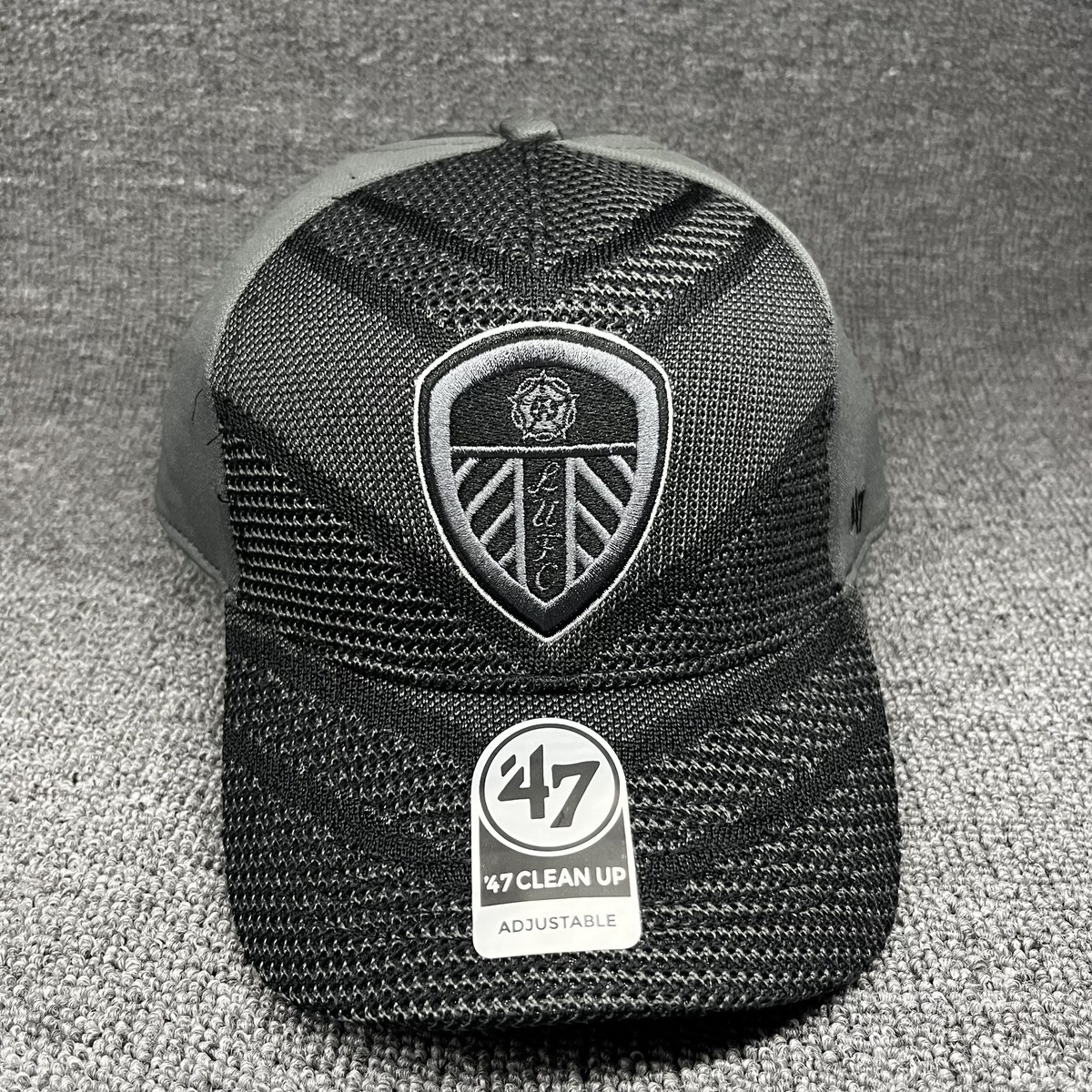 Leeds United FC '47 Brand Clean Up Adjustable Hat Charcoal Gray LUFC Cap NEW