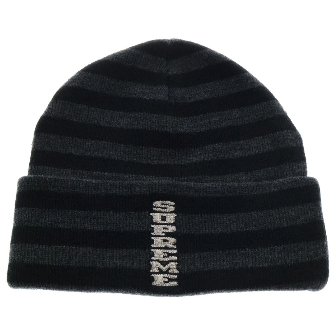 SUPREME 16AW LOGO VERTICAL RAYÉ BONNET TRICOT BORDURE NOIRE Occasion d8525766