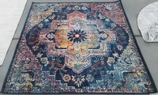 NAVY / FUCHSIA 5'-0" x 5'-0" Flaw in Rug, Reduced Price 1172782549 CRS501H-5SQ