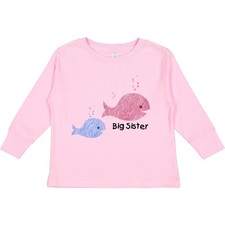 Inktastic Big Sister With Lil' Brother Toddler Long Sleeve T-Shirt Sis Little