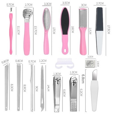 14 in 1 Professionelle Pediküre Fußpflege Set, Hornhaut Hobel, Nagelknipser