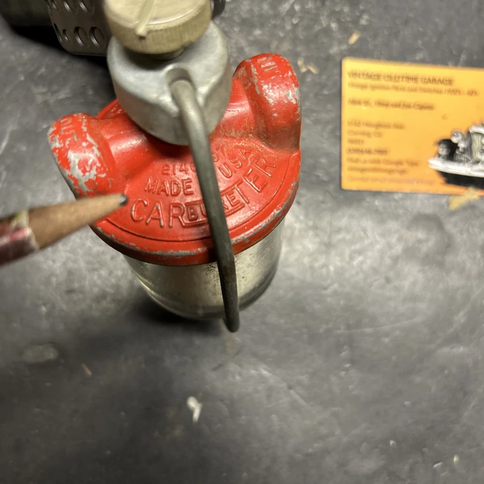 VINTAGE CARTER GLASS FUEL FILTER GM FORD CHEVROLET 1930-60 - Image 4 of 4