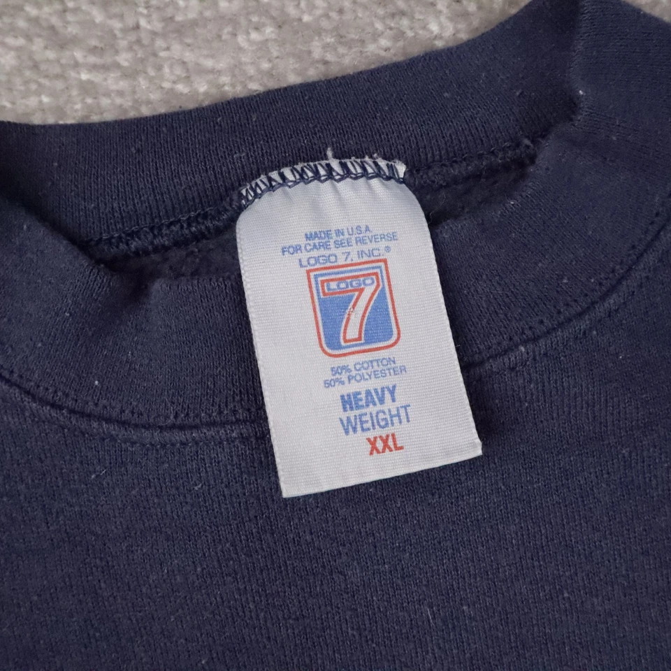 Sudadera Vintage Años 90 Logo 7 San Diego Chargers Azul 2XL Peso Pesado Cuello Redondo Foto 3 de 4