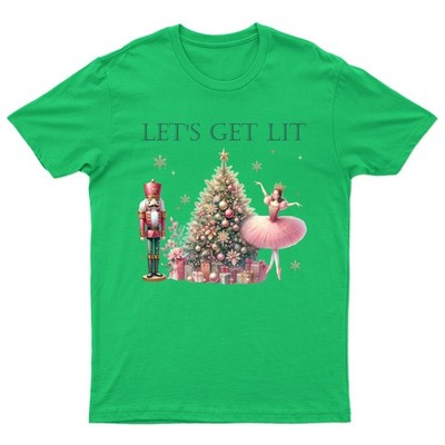 Lets Get Lit Weihnachten Nussknacker Ballerina Urlaub Herren Damen Grafik T-Shirt