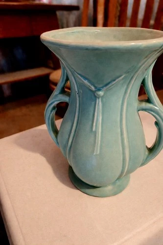 McCoy Turquoise Ceramic Art Pottery Decorative Vase Matte Finish
