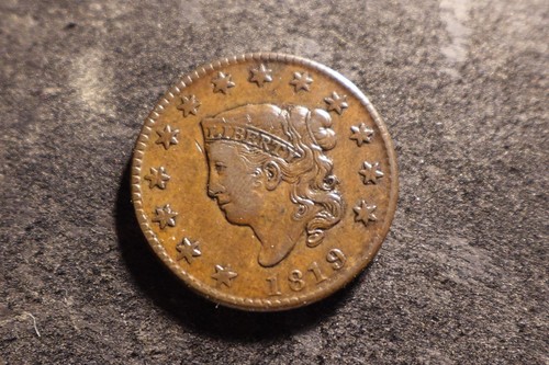 1819 XF AU Coronet Head Large Cent Nice Superb Copper Flan LAX