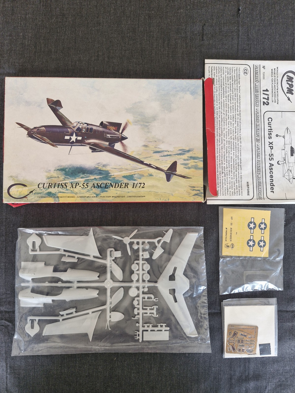 Curtiss XP-55 Ascender MPM 1/72 kit en édition limitée avec détails en photodécoupe ultra précis