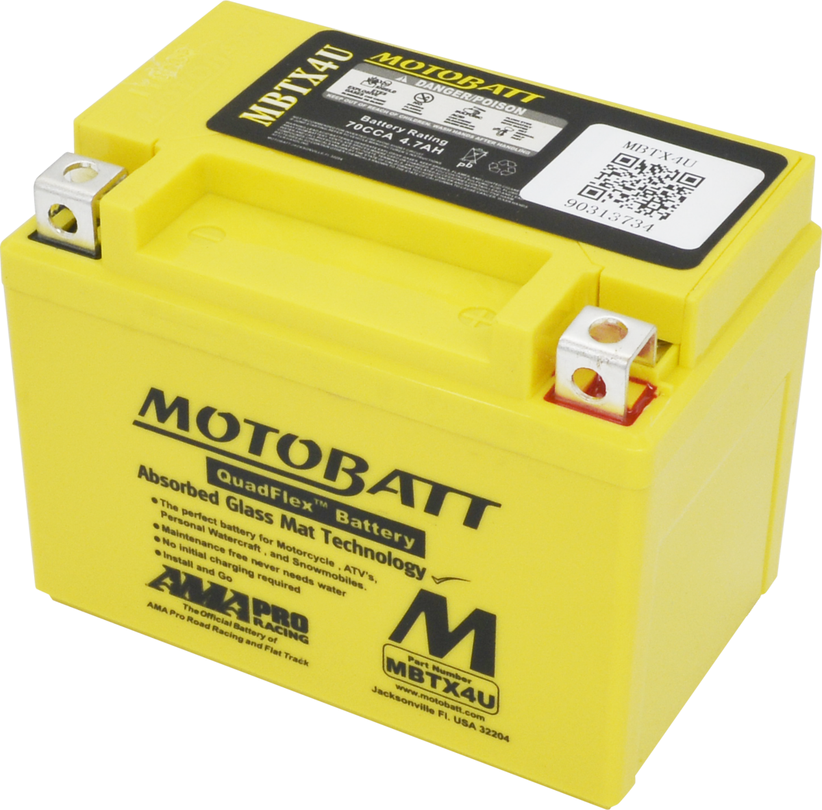 Motobatt Premium Battery for Derbi Senda R DRD Racing 2004-2013 MBTX4U AGM