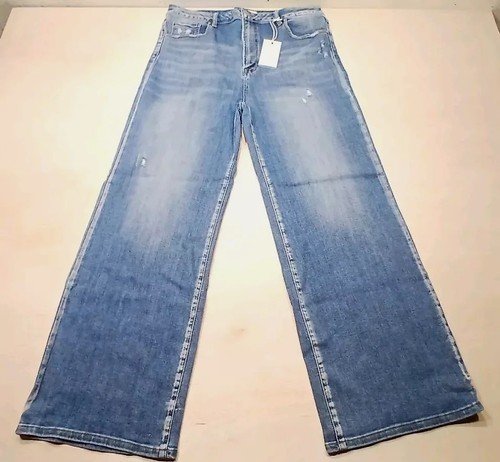 Risen High Rise Wide Leg Lightly Distressed Size 2 XL Womens Jeans