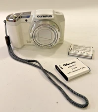 Silver Olympus Stylus SZ-16 24x WIDE HD Digital Camera w/ 3 Batteries & Charger 