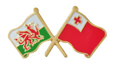 Tonga Flag & Wales Flag Friendship Courtesy Pin Badge