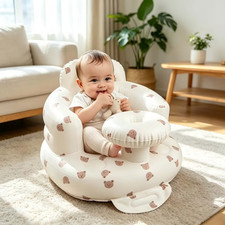 Baby Inflatable Support Seat with Tray, Soft Cushion Infant Sitting Chair