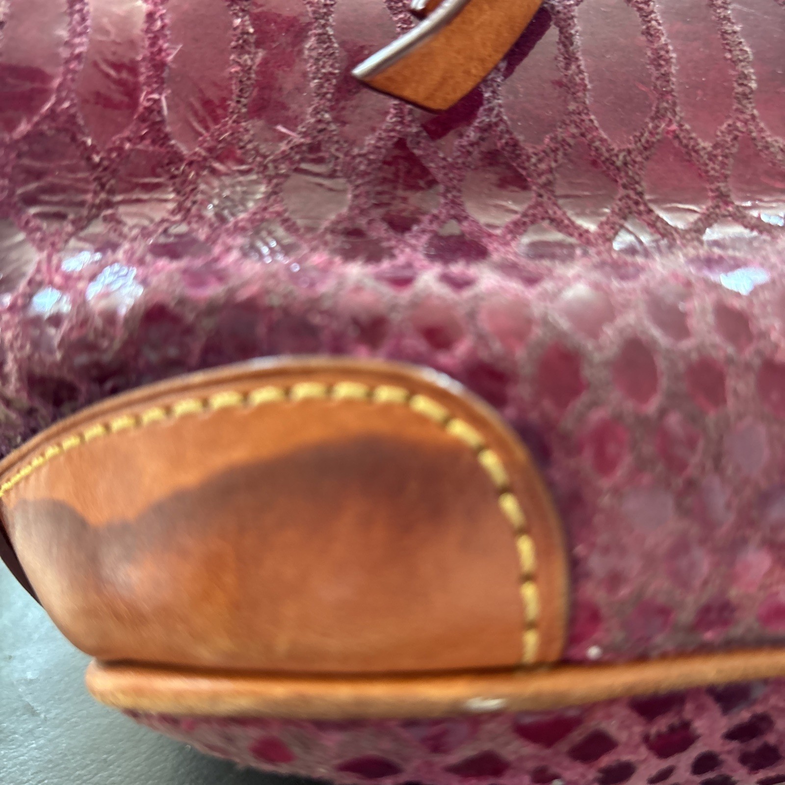 Dooney Python Snake Pink Berry Fuscia Charleston … - image 17