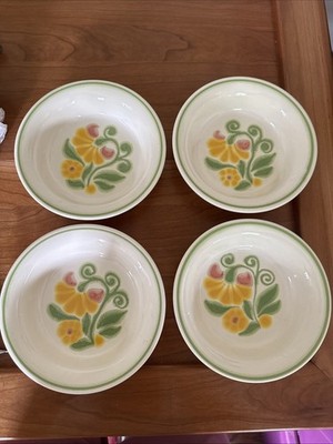 Set of 4 Franciscan Maypole Earthenware Coupe Soup Cereal Bowls 7'' Inch
