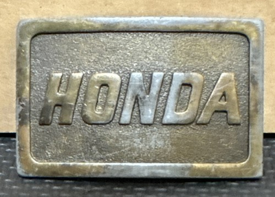 #ad #ad Vintage Honda Belt Buckle Silver Metal Aged 3.5” x 2.25” $9.69