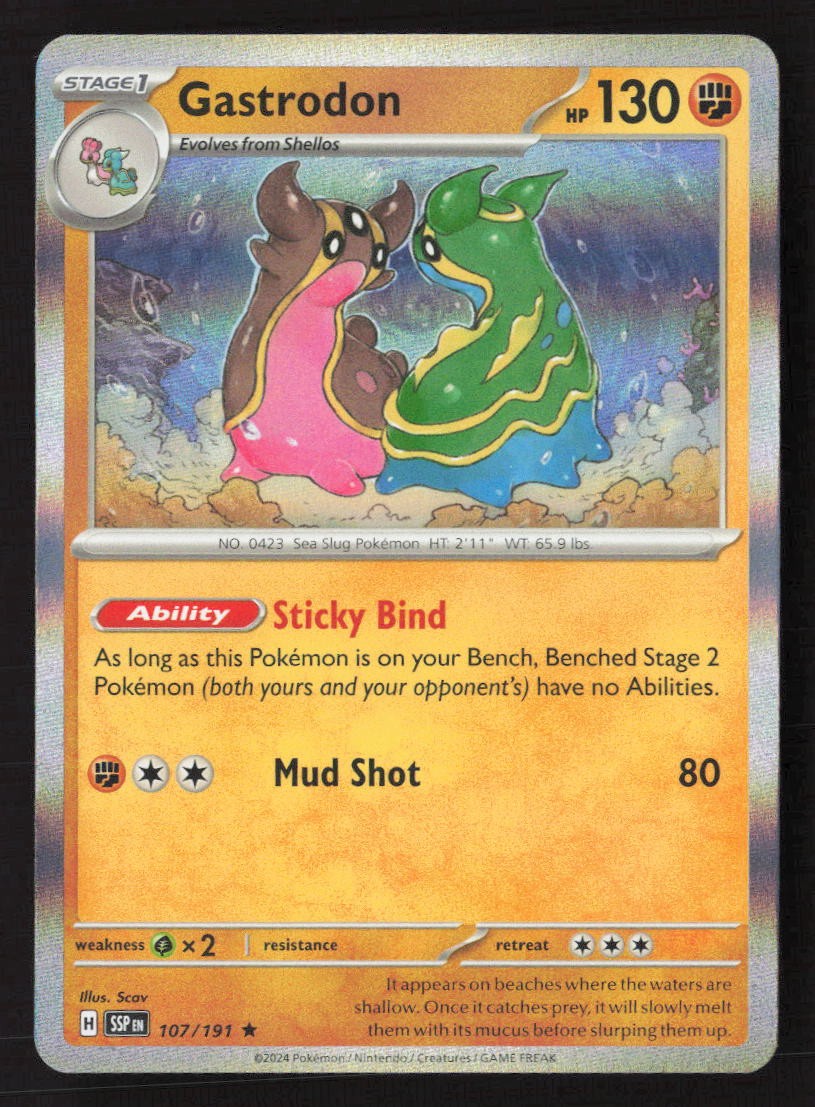 Gastrodon Rare Holo SSP 107/191 NM Pokemon TCG