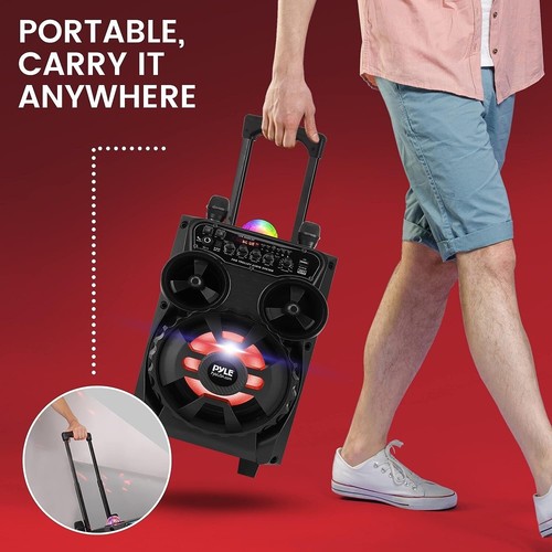 Pyle 8" Bluetooth Portable PA Speaker & Karaoke Party Audio PPHP87BTA - Picture 6 of 7